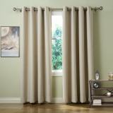 Set of 2 Antique Bronze Grommet Thermal Insulated Blackout Curtain Paz