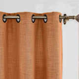 CUSTOM Liz Orange Polyester Linen Window Curtain Drapery with Lined