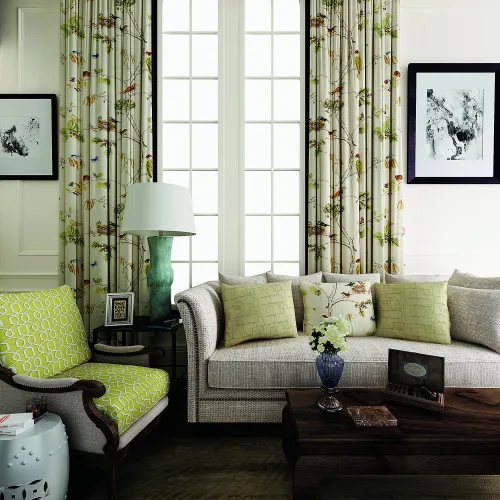 Rural Pastoral Print Window Curtain Pinch Pleated Blackout Lining Darpe Panel BQ66281