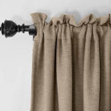 Rod Pocket Faux Linen Textured Curtain Drape Olive