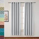 Grommet Jacquard Circle Bubble Wrinkle Window Blackout Curtain Drapery Bella