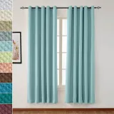 Grommet Jacquard Circle Bubble Wrinkle Window Blackout Curtain Drapery Bella