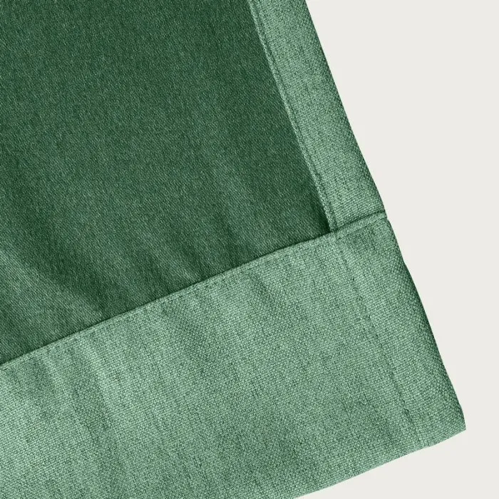 Textured Faux Linen Window Curtain Tab Top Drapery Olive