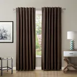 Set of 2 Back Tab or Rod Pocket Thermal Insulated Blackout Curtain Paz