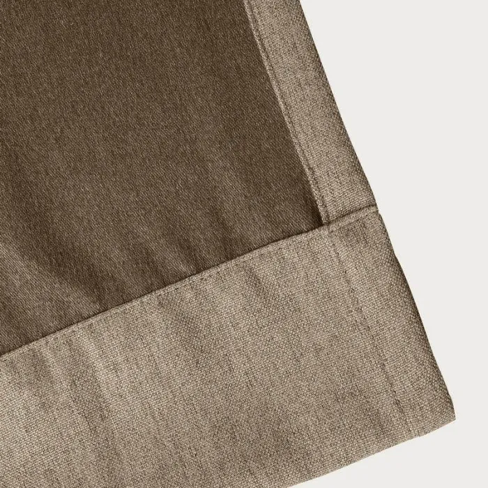 Textured Faux Linen Window Curtain Tab Top Drapery Olive