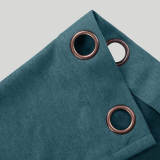 Antique Bronze Grommet Faux Linen Curtain Panel Olive