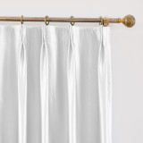Polyester Cotton Silky Drape with Blackout Lined Pinch Pleated Window Curtain Panel LHZ