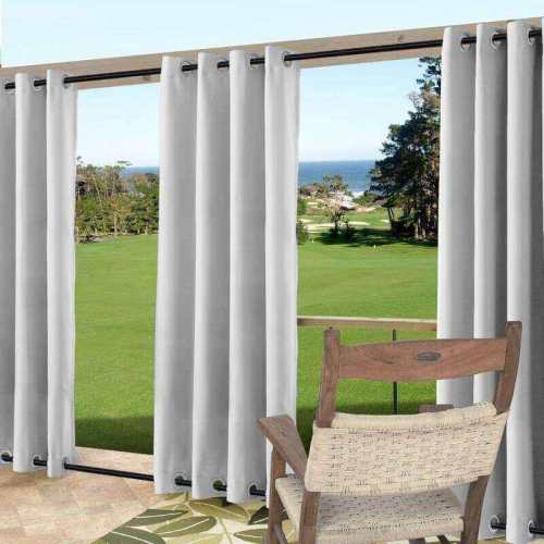 【Custom】Edoardo Outdoor Curtain with Top Bottom Aluminum Grommet, Windproof Waterproof and Mildew Resistant Patio Cabana Porch Gazebo Panel Drapery, 14 Colors