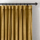 CUSTOM Birkin Wheat Velvet Curtain Drapery With Lining For Traverse Rod Pole or Track