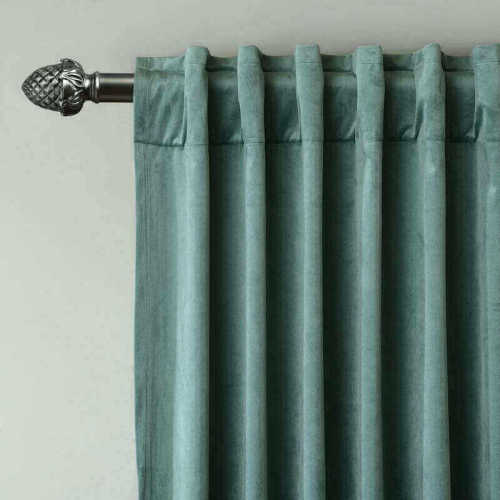 CUSTOM Birkin Teal Velvet Curtain Drapery With Lining For Traverse Rod Pole or Track