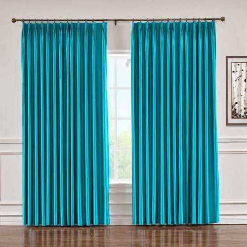 CUSTOM Lao Hang Zhou Turquoise Polyester Cotton Thermal Insulated Curtain