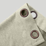Antique Bronze Grommet Faux Linen Curtain Panel Olive
