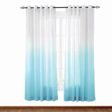 Nickel Grommet Gradient Ombre Sheer Curtain Tulle Gradual Drape HANNA