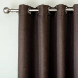 Faux Linen Waffle Woven Blackout Nickel Grommet Curtain HELMUT