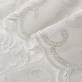 Extra Wide Premium Embroidery Grommet White Sheer Curtain EAF96