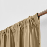 3 Inches Rod Pocket Soundproof Fuax Silk Window Curtain Panel with Blackout Lined LHZ