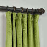 CUSTOM Birkin Green Velvet Curtain Drapery With Lining For Traverse Rod Pole or Track