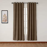 Antique Bronze Grommet Faux Linen Curtain Panel Olive