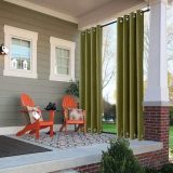 Outdoor Curtain with Top Bottom Aluminum Grommet Waterproof and Mildew Resistant Panel Drapery ROSE