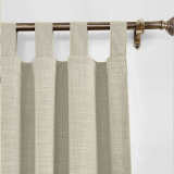 CUSTOM Liz Sand Beige Polyester Linen Window Curtain Drapery with Lined