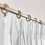 Polyester Cotton Silky Drape with Blackout Lined Pinch Pleated Window Curtain Panel LHZ