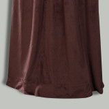 Set of 2 Velvet Curtain Panel in Nickel Grommet Unlined Drape Birkin