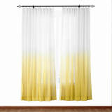 Pinch Pleated Gradient Ombre Sheer Curtain Tulle Gradual Drape HANNA