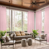 Nickel Grommet Indoor Outdoor Sheer Curtain Wide Opulent Voile Drape SCANDINA