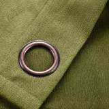Antique Bronze Grommet Faux Linen Curtain Panel Olive