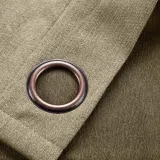Antique Bronze Grommet Faux Linen Curtain Panel Olive