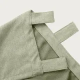 Textured Faux Linen Window Curtain Tab Top Drapery Olive