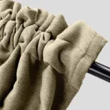 Rod Pocket Faux Linen Textured Curtain Drape Olive