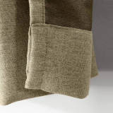 Antique Bronze Grommet Faux Linen Curtain Panel Olive