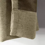 Antique Bronze Grommet Faux Linen Curtain Panel Olive