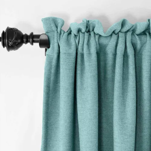 【Custom】Olive Luxury Textured Faux Linen Window Curtain, 11 Colors
