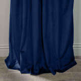 CUSTOM Birkin Sapphire Blue Velvet Curtain Drapery With Lining For Traverse Rod Pole or Track