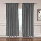 3 Inches Rod Pocket Soundproof Fuax Silk Window Curtain Panel with Blackout Lined LHZ