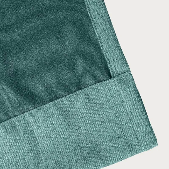 Textured Faux Linen Window Curtain Tab Top Drapery Olive