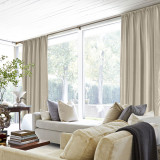 3 Inches Rod Pocket Soundproof Fuax Silk Window Curtain Panel with Blackout Lined LHZ