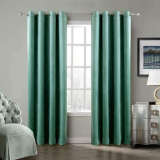 Nickel Grommet Velvet Curtain Drape Panel with Blackout Lined Birkin