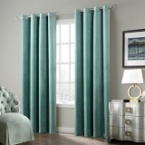 Nickel Grommet Velvet Curtain Drape Panel with Blackout Lined Birkin