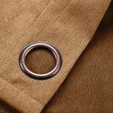 Antique Bronze Grommet Faux Linen Curtain Panel Olive