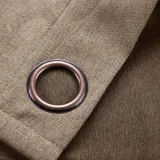 Antique Bronze Grommet Faux Linen Curtain Panel Olive