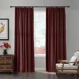 Blackout Lined Velvet Curtain Drapery Panel For Traverse Rod or Track Birkin