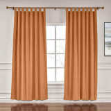 Tab Top Faux Linen with Blackout Lined Window Curtain Panel LIZ