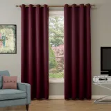 Set of 2 Antique Bronze Grommet Thermal Insulated Blackout Curtain Paz