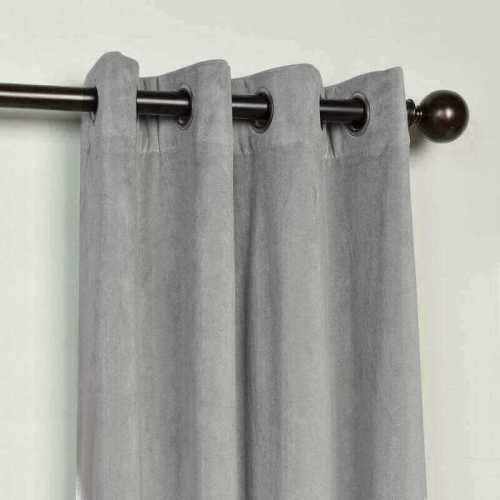 CUSTOM Birkin Sliver Grey Velvet Curtain Drapery With Lining For Traverse Rod Pole or Track