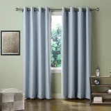 Set of 2 Antique Bronze Grommet Thermal Insulated Blackout Curtain Paz