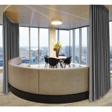 Pinch Pleated Faux Linen Window Curtain with Blackout Lined LIZ
