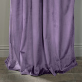 Set of 2 Velvet Curtain Panel in Nickel Grommet Unlined Drape Birkin
